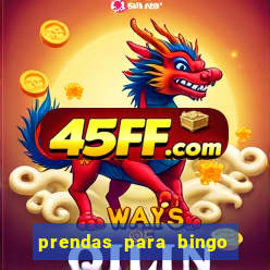 prendas para bingo de natal